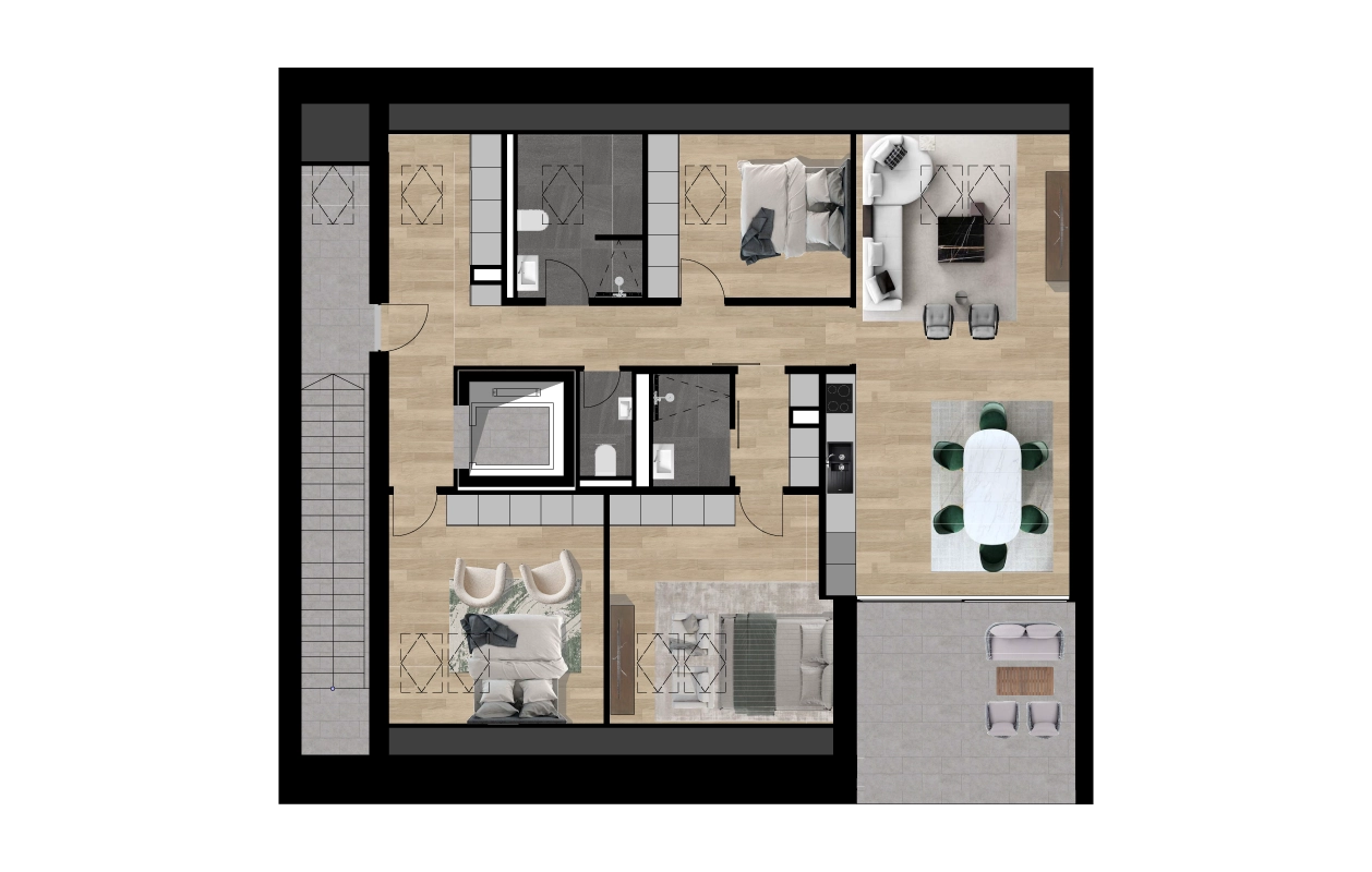 Aszófői lakások - A épület 3. emelet